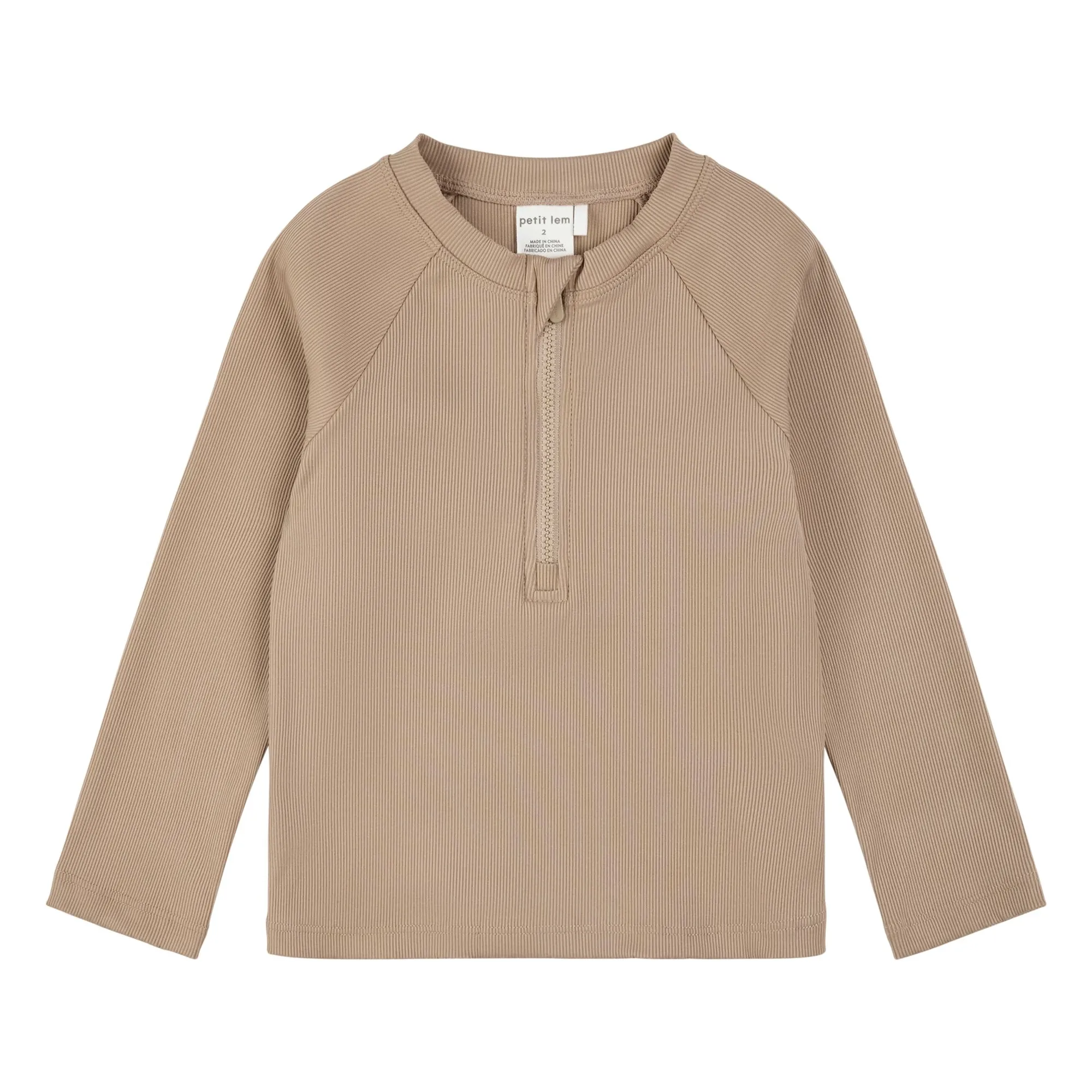 Petit Lem Beige Textured Uv Protection T-Shirt Recycled Fibers