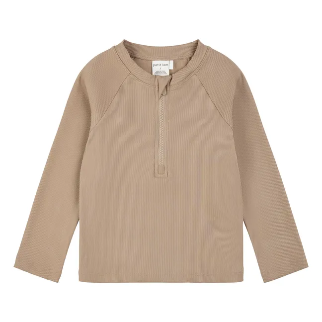 T-shirt Anti-UV Texturé Fibres Recyclées | Beige