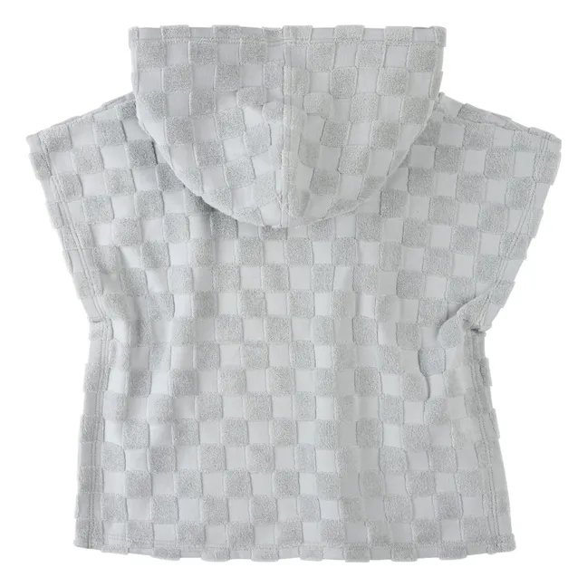 Poncho de playa Damier de algodón orgánico | Azul