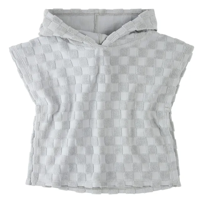 Poncho de playa Damier de algodón orgánico | Azul