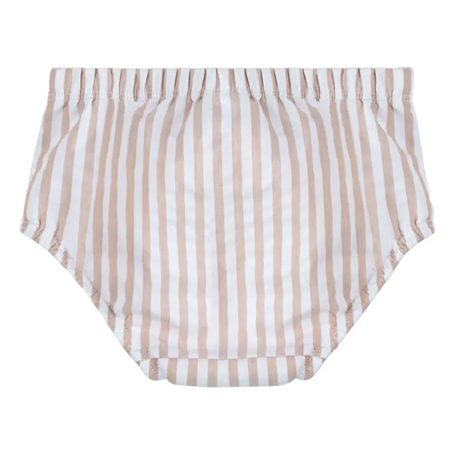 Couche de Bain Anti-UV Rayée Seersucker Fibres Recyclées | Beige