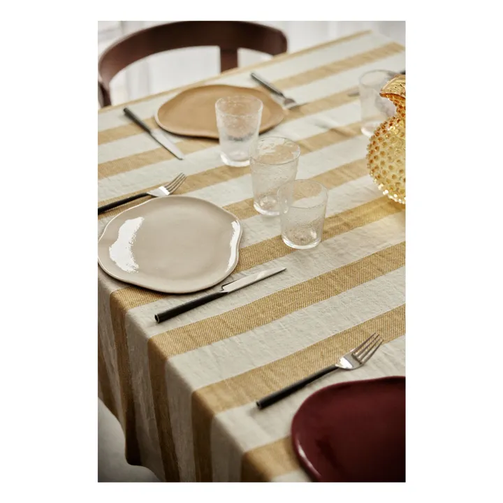 Bastide linen tablecloth | Yellow Curry colour- Product image n°3