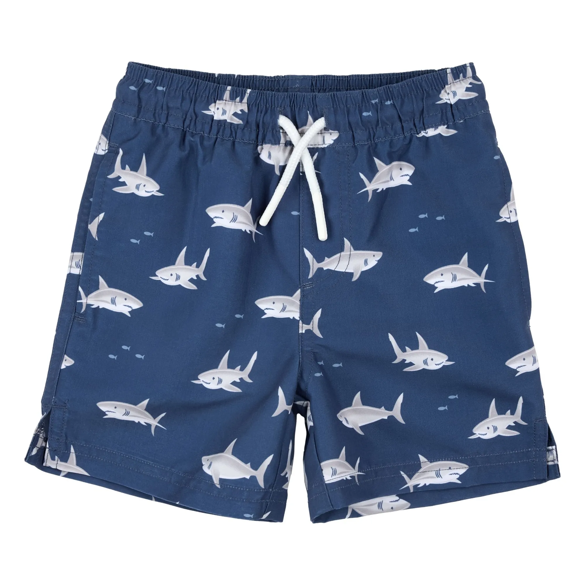 Petit Lem Navy Blue Sharks Swim Shorts Recycled Fiber