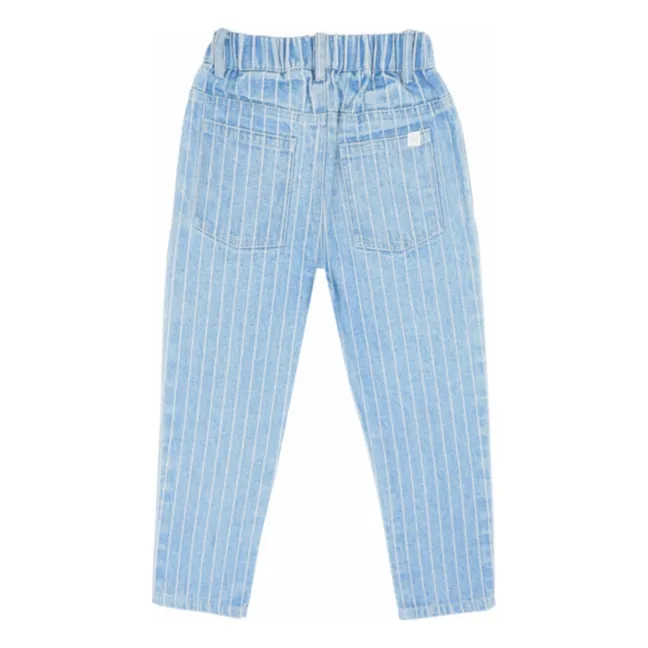Gestreifte Jeans aus Bio-Baumwolle | Blau