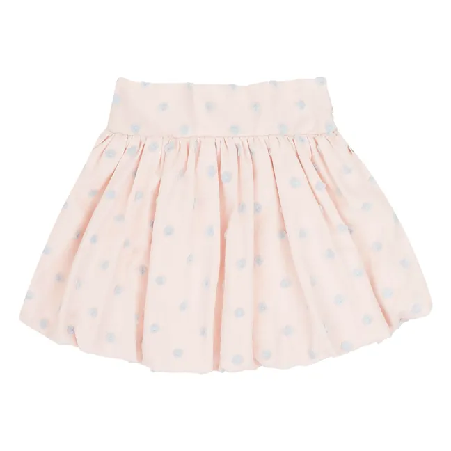 Falda Globo Betty Pois Algodón Ecológico | Rosa Pálido