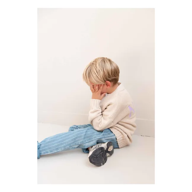 Vaqueros a rayas de algodón ecológico | Azul