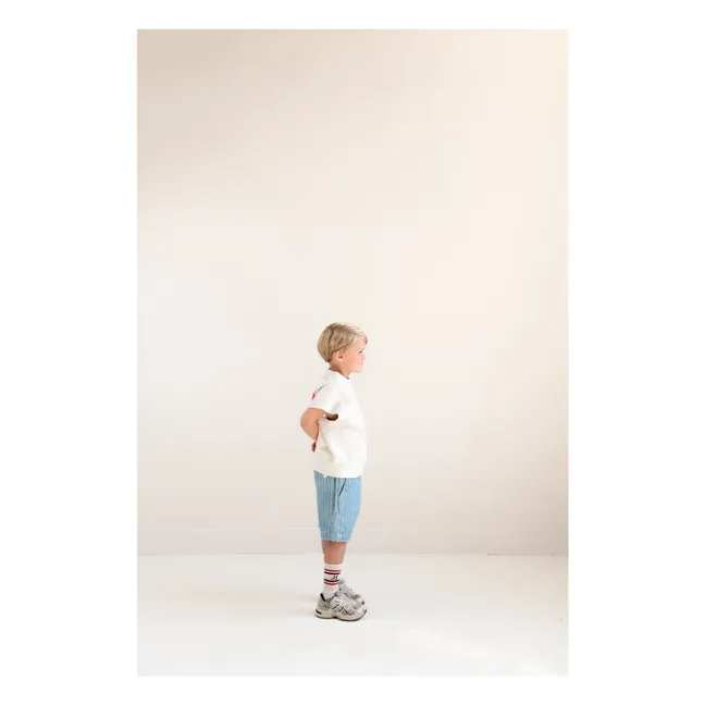 Short Denim Knox Rayé Coton Bio | Bleu