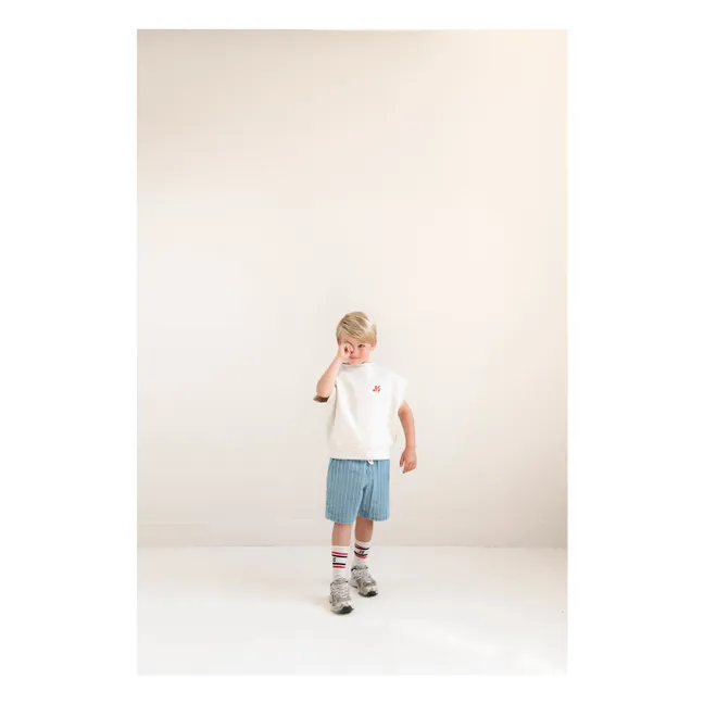 Short Denim Knox Rayé Coton Bio | Bleu