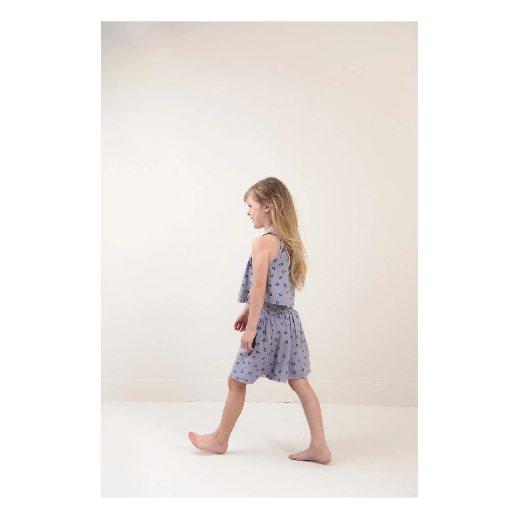 Jupe Ellie Fleurie Coton Bio | Lavande- Image produit n°2