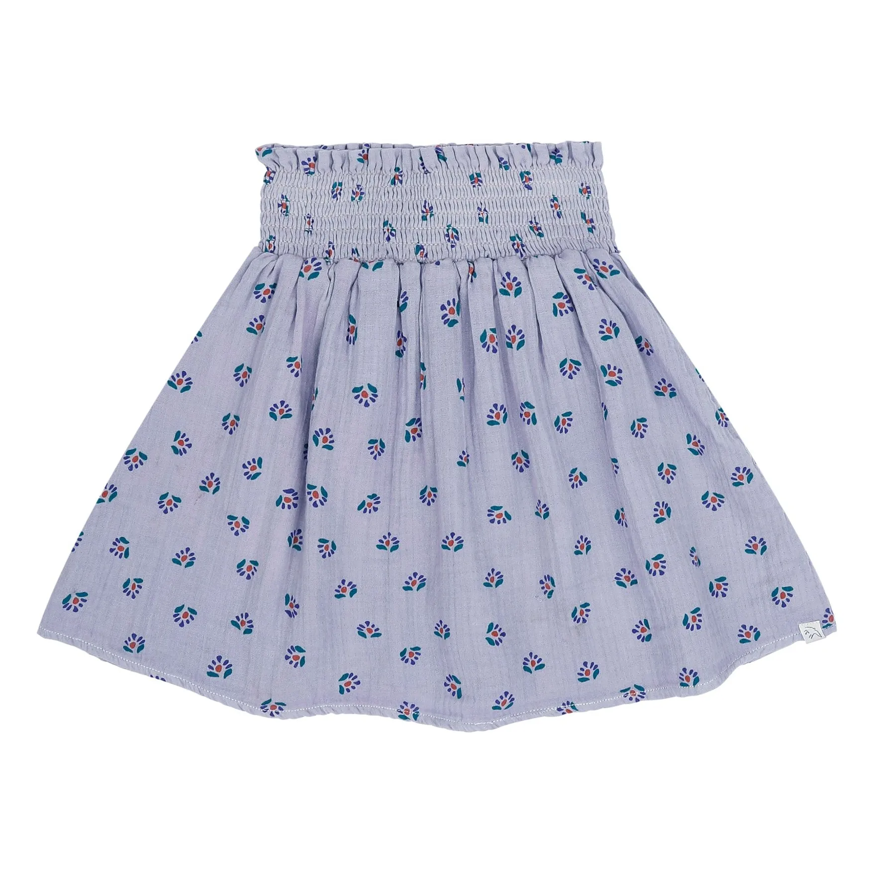Jupe Ellie Fleurie Coton Bio | Lavande- Image produit n°0