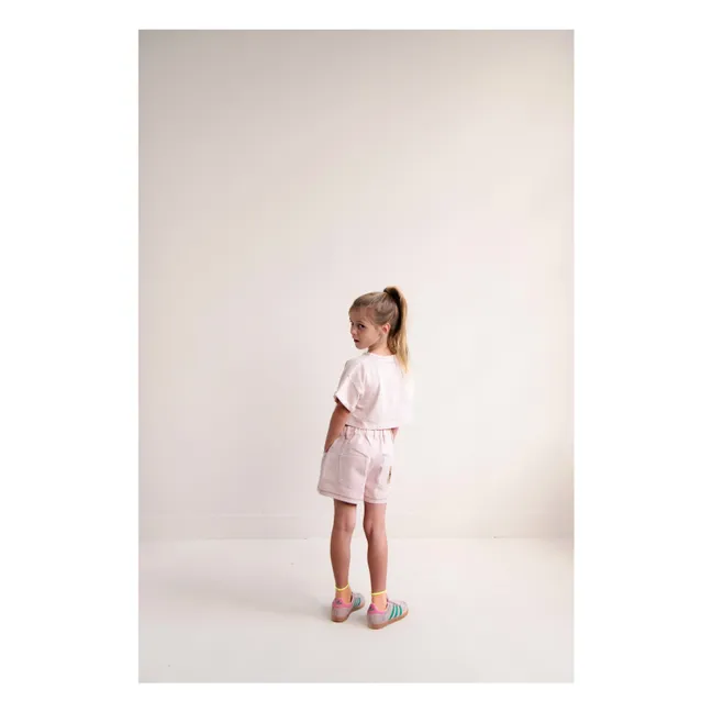 T-shirt Crop Lizzy Yeah Coton Bio | Rose pâle