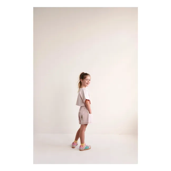 T-shirt Crop Lizzy Yeah Coton Bio | Rose pâle