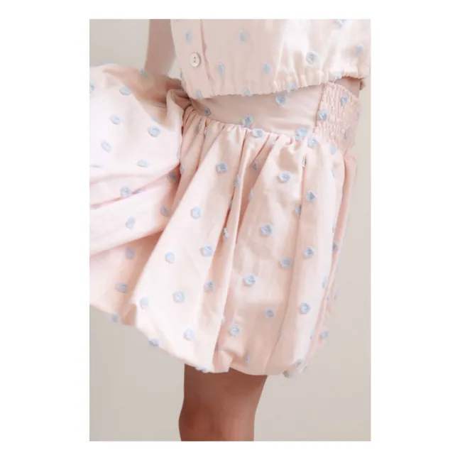 Jupe Ballon Betty Pois Coton Bio | Rose pâle