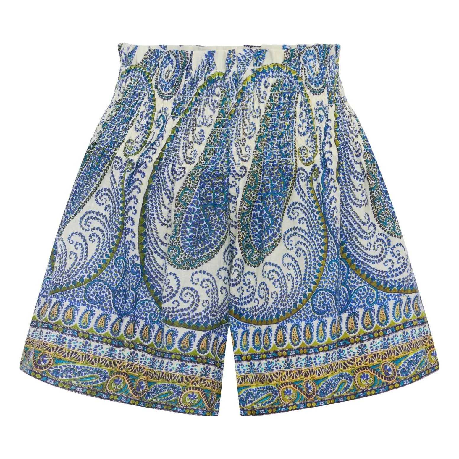 Boteh Lapis-Lazuli Arcadia Linen Shorts