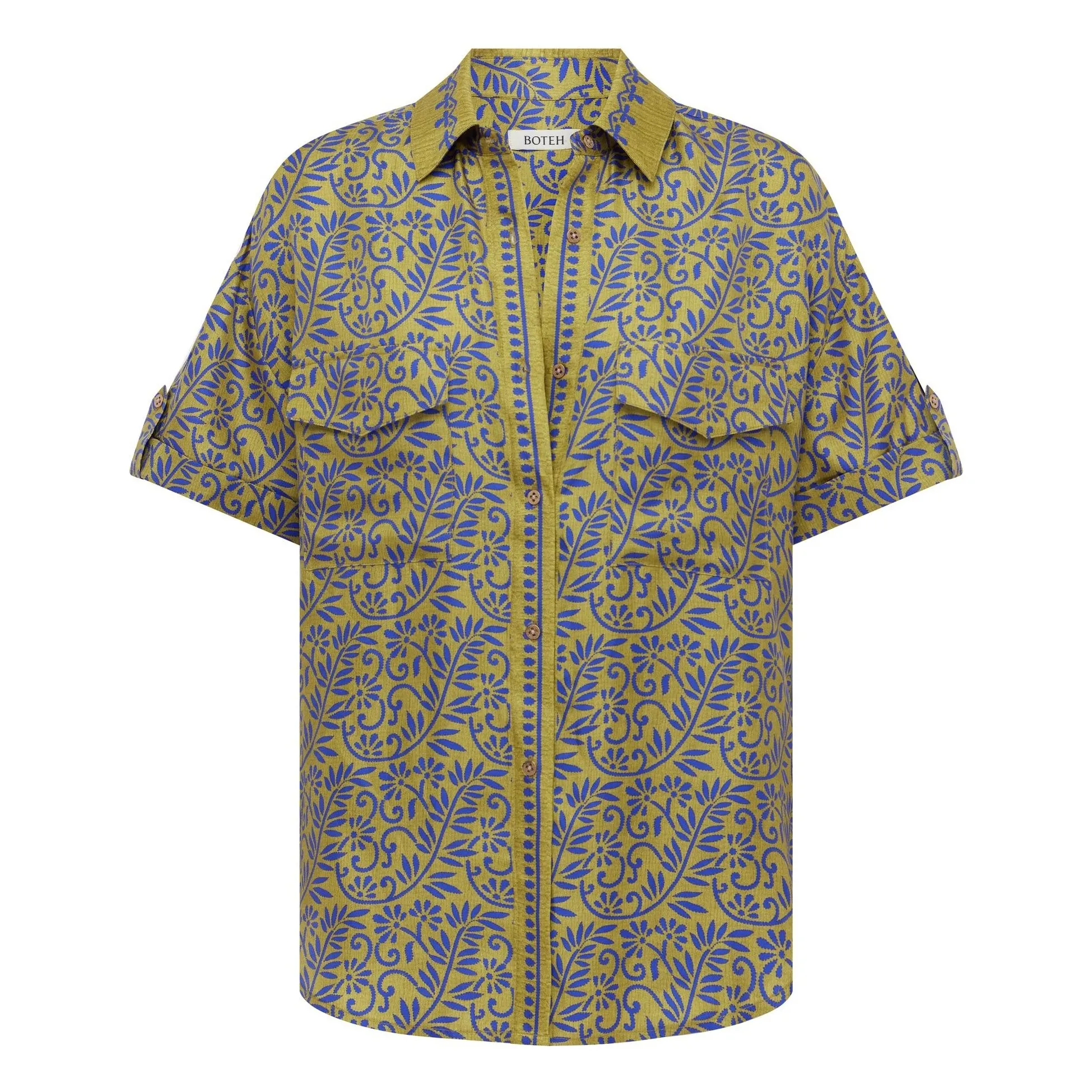 Boteh Boys Blue Verve Silk Shirt