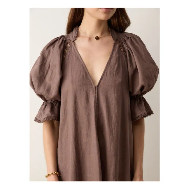 Myra Linen Dress | Mocha