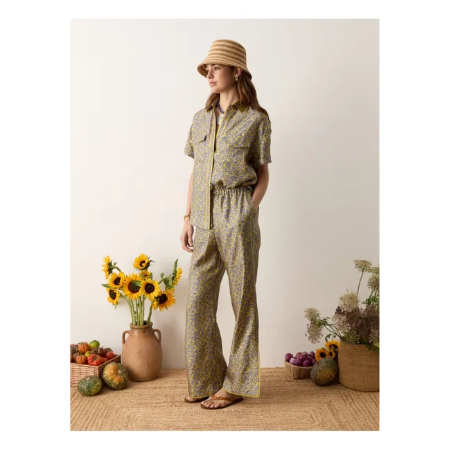 Verve Silk Pants | Mustard