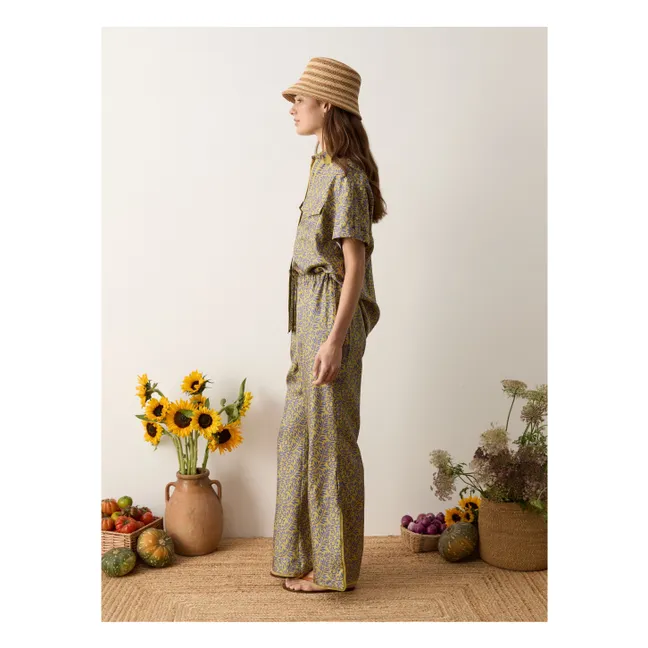 Pantalon Verve Soie | Jaune moutarde