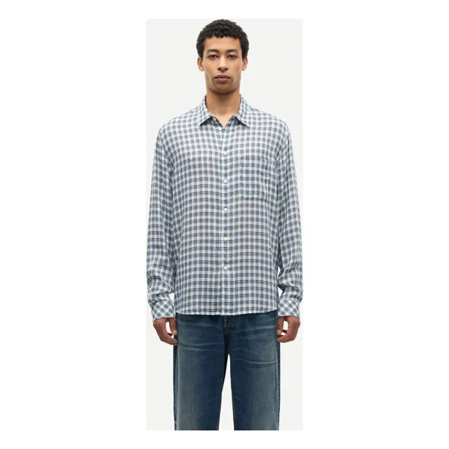 Saryan J Checkered Shirt | Light Blue