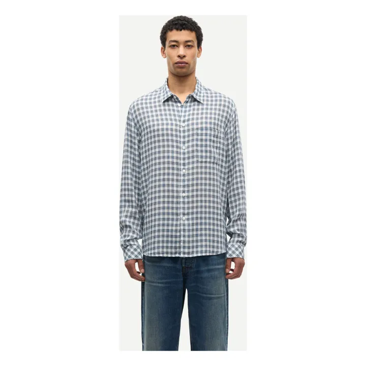 Saryan J Checkered Shirt | Light Blue- Product image n°1