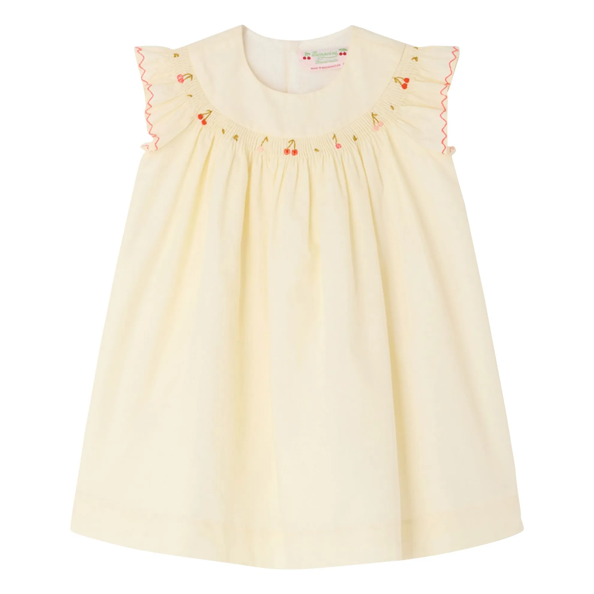 Bonpoint Ecru Amantine Organic Cotton Dress