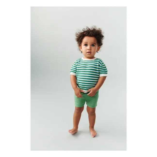 Short Chiné Maille Coton Bio | Vert