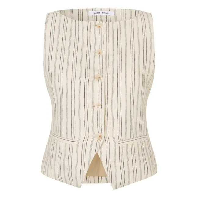 Saloves Linen and Cotton Vest | Cream