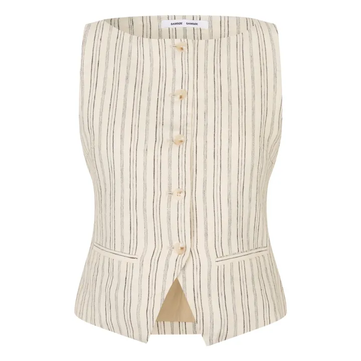 Gilet Saloves Lin et Coton | Crème- Image produit n°0