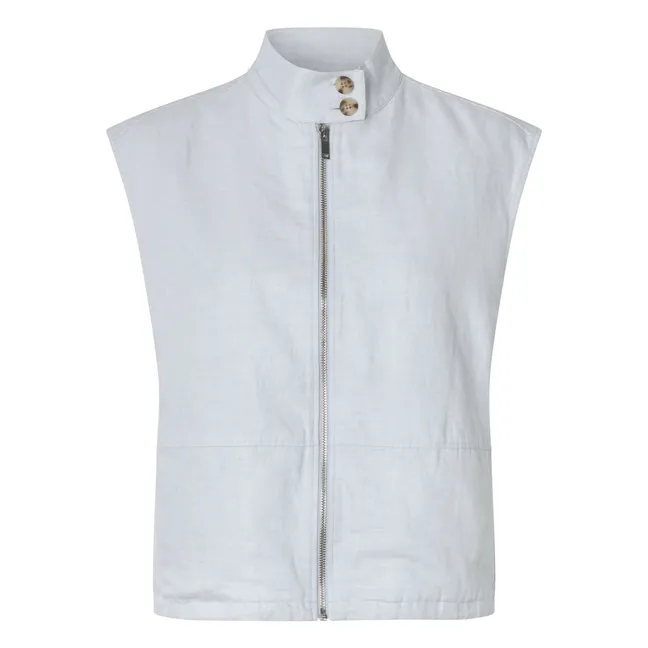 Sakaila Linen and Organic Cotton Jacket | Light grey