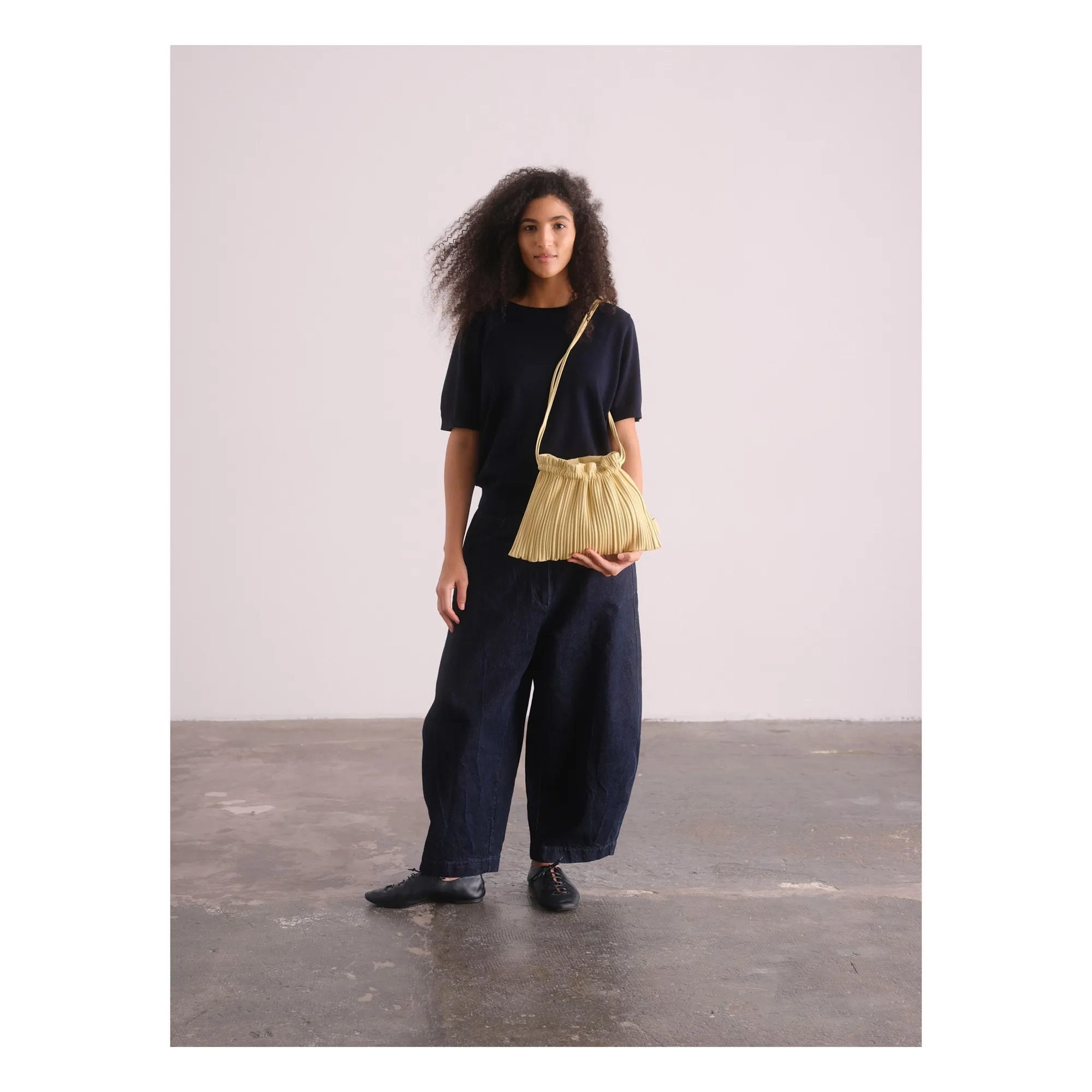 Sac Shell Cuir Vegan | Jaune pâle- Image produit n°1