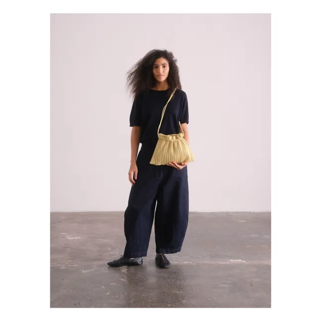 Sac Shell Cuir Vegan | Jaune pâle