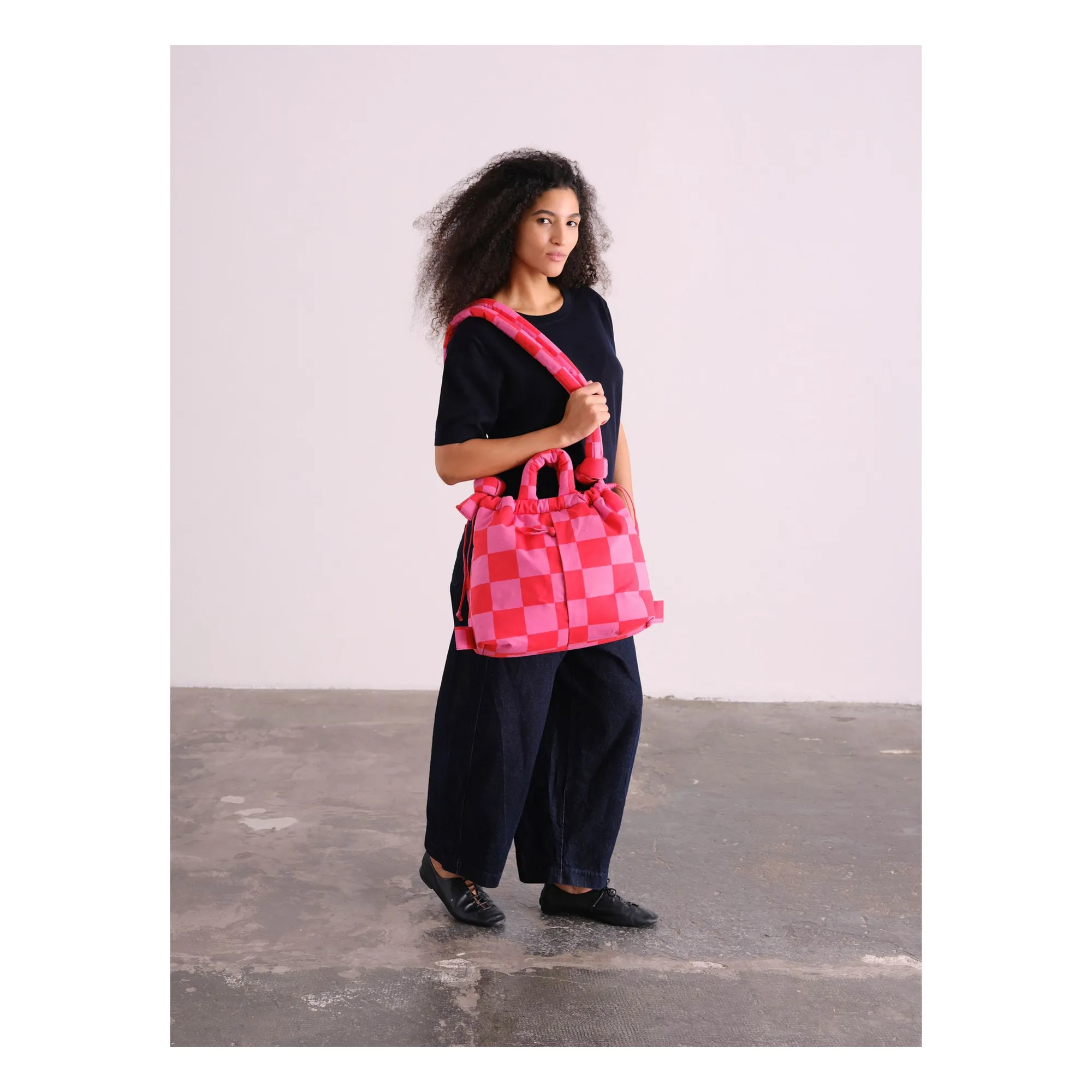 Sac Ona Soft Carreaux | Rouge- Image produit n°3