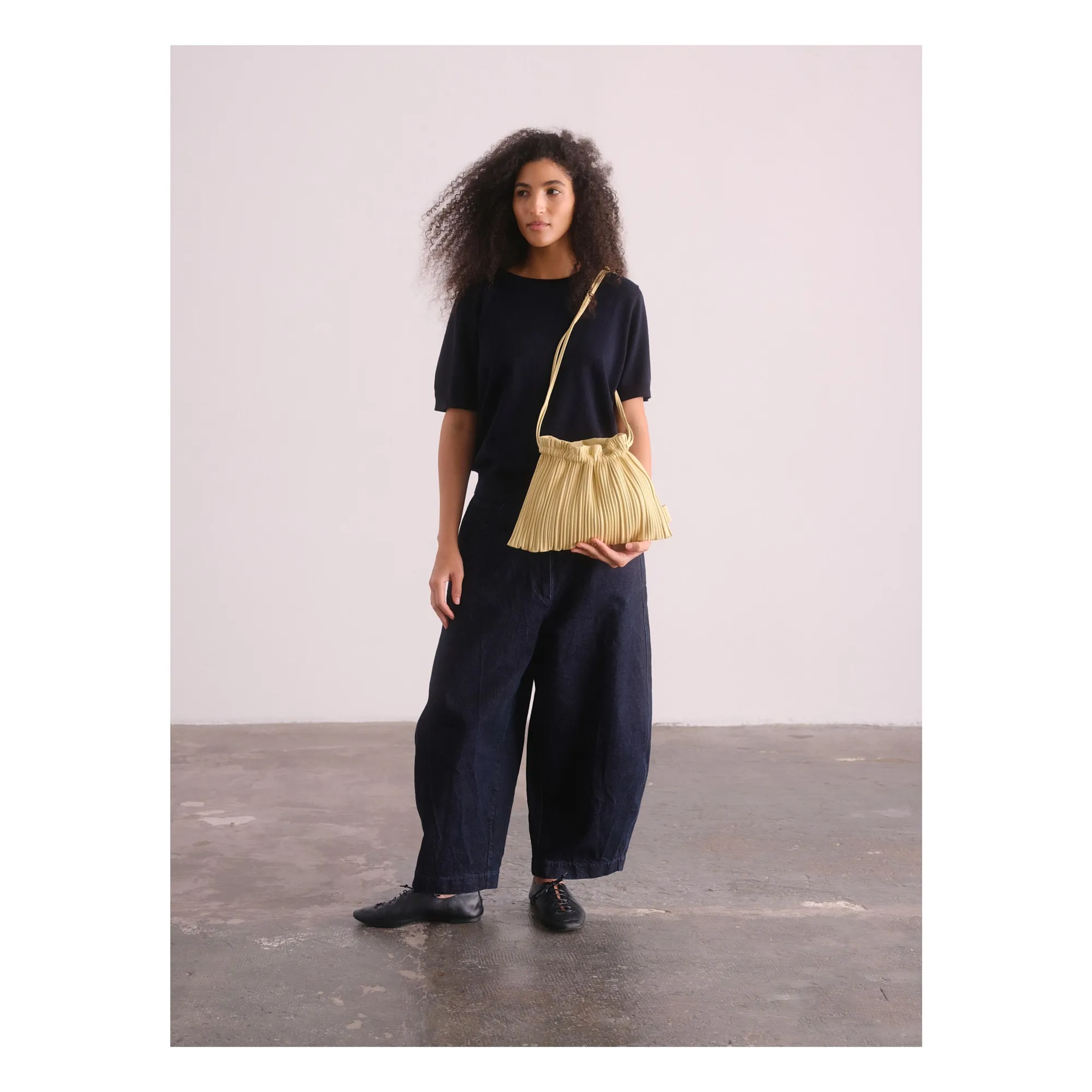 Sac Shell Cuir Vegan | Jaune pâle- Image produit n°2