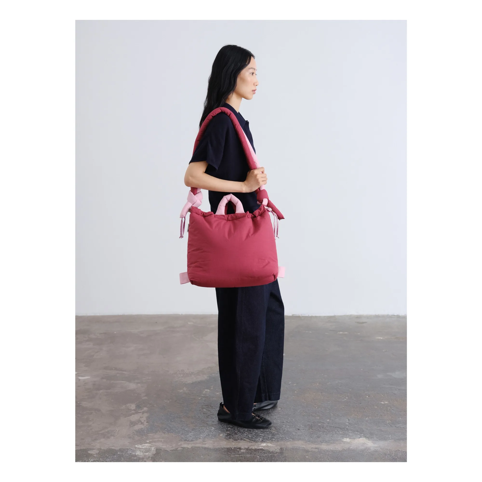 Sac Ona Soft Bicolore | Rouge cerise- Image produit n°1