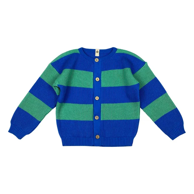 Cardigan Snake Rayé Coton Bio | Bleu