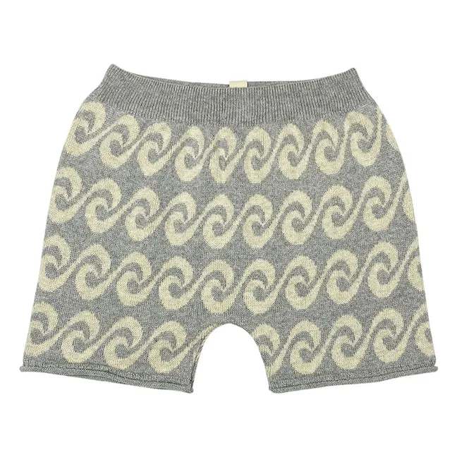 Pantalones cortos de punto de algodón ecológico River | Gris