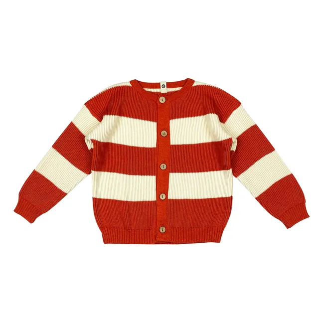 Chaqueta a rayas de serpiente de algodón orgánico | Rojo