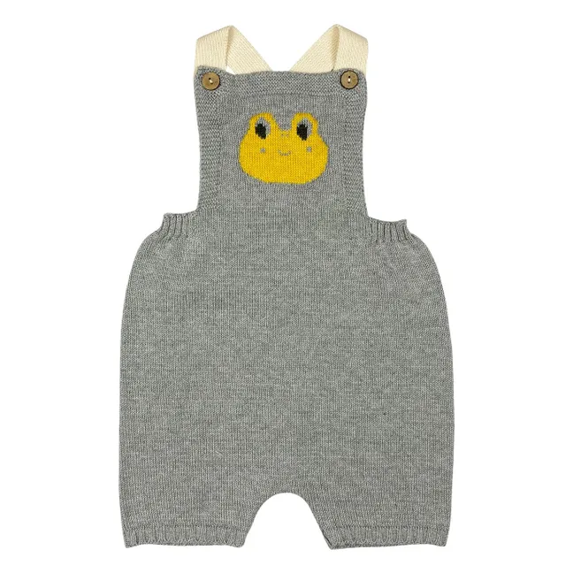 Doro Organic Cotton Knit Short Dungarees | Grey
