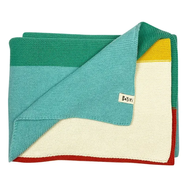 Rainbow Organic Cotton Blanket | Turquoise