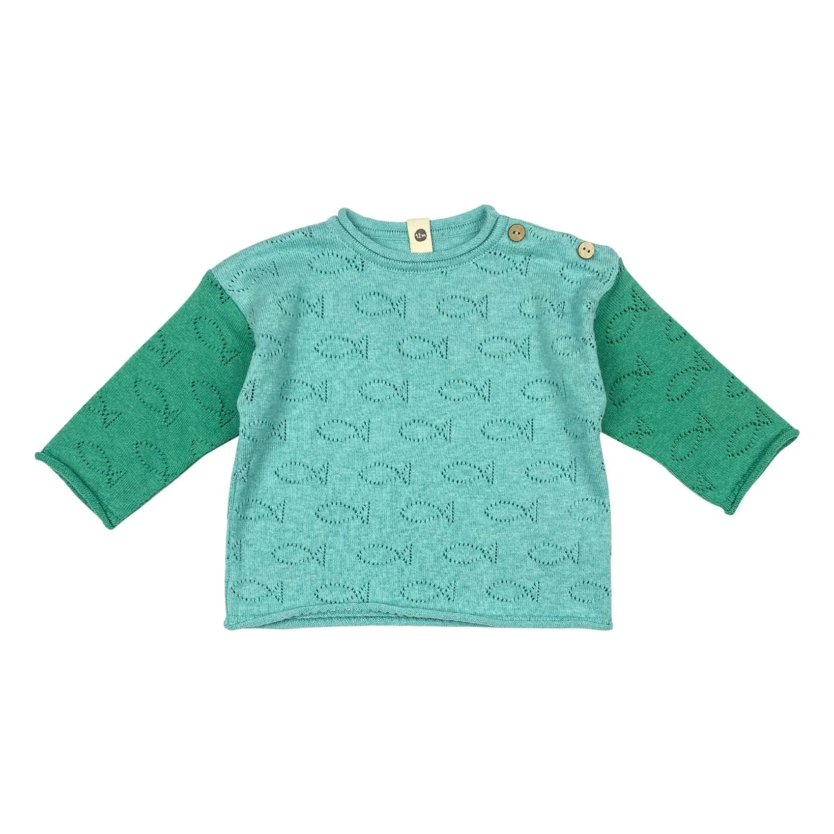 Bayiri Green Underwater Organic Cotton Sweater