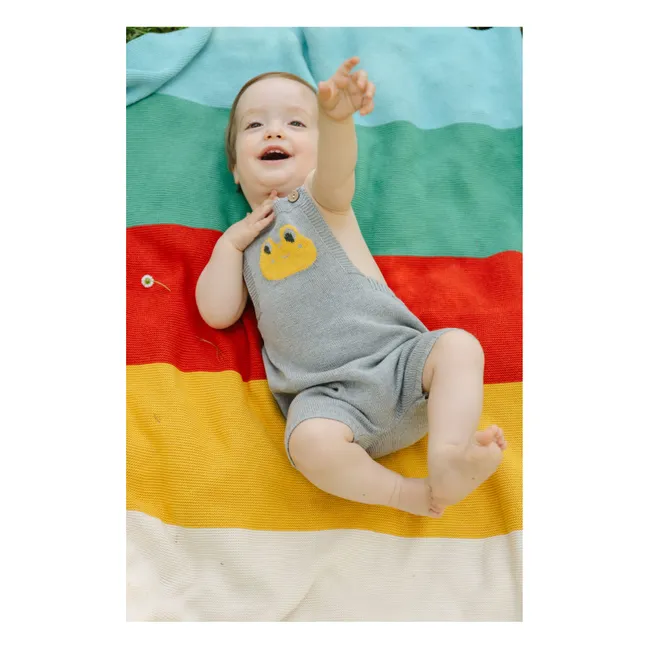 Rainbow Organic Cotton Blanket | Turquoise