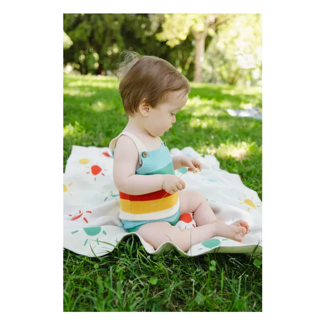 Rainbow Organic Cotton romper | Turquoise