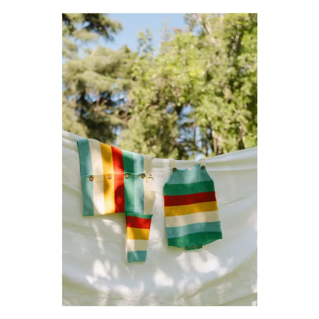 Rainbow Organic Cotton Cardigan | Turquoise