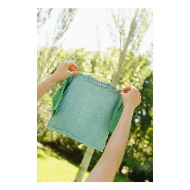 Underwater organic cotton sweater | Green