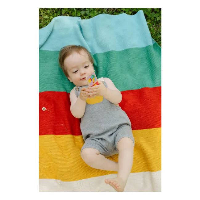 Rainbow Organic Cotton Blanket | Turquoise