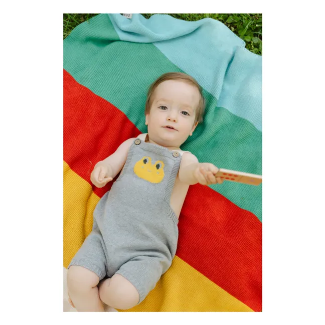 Doro Organic Cotton Knit Short Dungarees | Grey