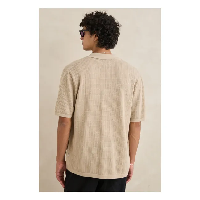 Camisa de manga corta con textura | Beige