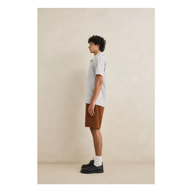 Camisa de manga corta a rayas | Gris Claro