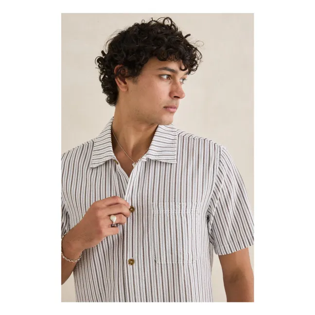 Camisa de manga corta a rayas | Gris Claro