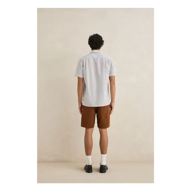 Camisa de manga corta a rayas | Gris Claro